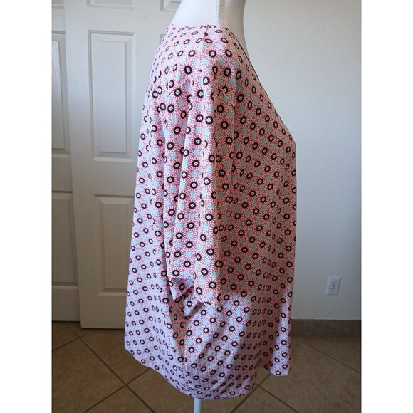 Lands End Womens 2X Crew Neck Short Sleeve T-Shirt Top Multicolor Floral Casual‎ - Picture 3 of 13